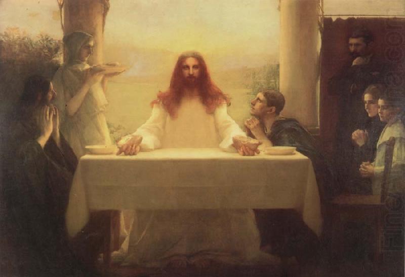 Pascal Adolphe Jean Dagnan-Bouveret Christ and the Disciples at Emmaus china oil painting image